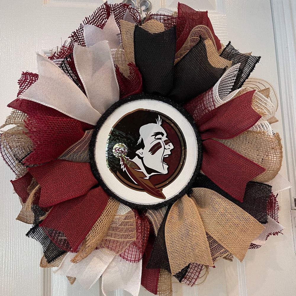 FSU (FLORIDA State  UNIVERSITY) handcrafted wreath